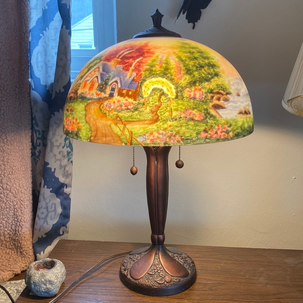 COPY - Thomas Kinkade hand painted lamp